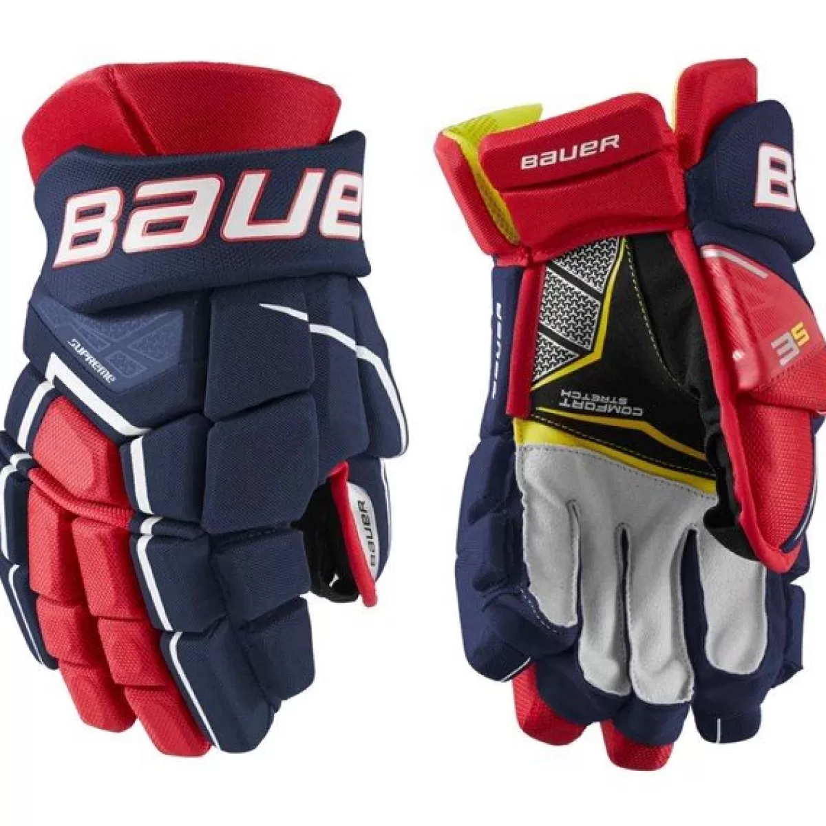 BAUER Hockeyhandskar Bauer> Handske Supreme 3S Int Navy/Red/White