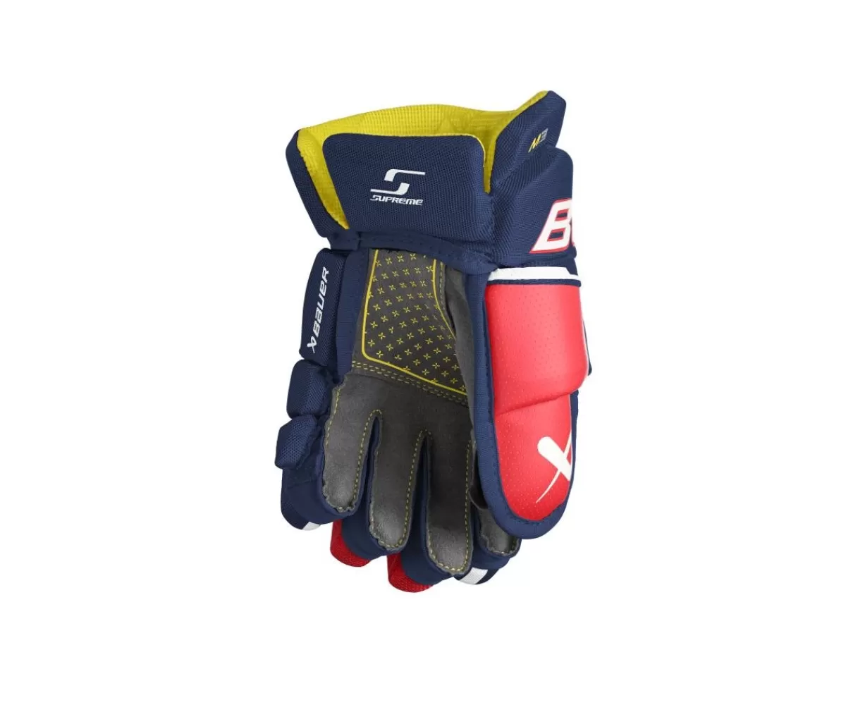 BAUER Hockeyhandskar Junior> Hockeyhandskar Supreme M3 Jr Navy/Red/White