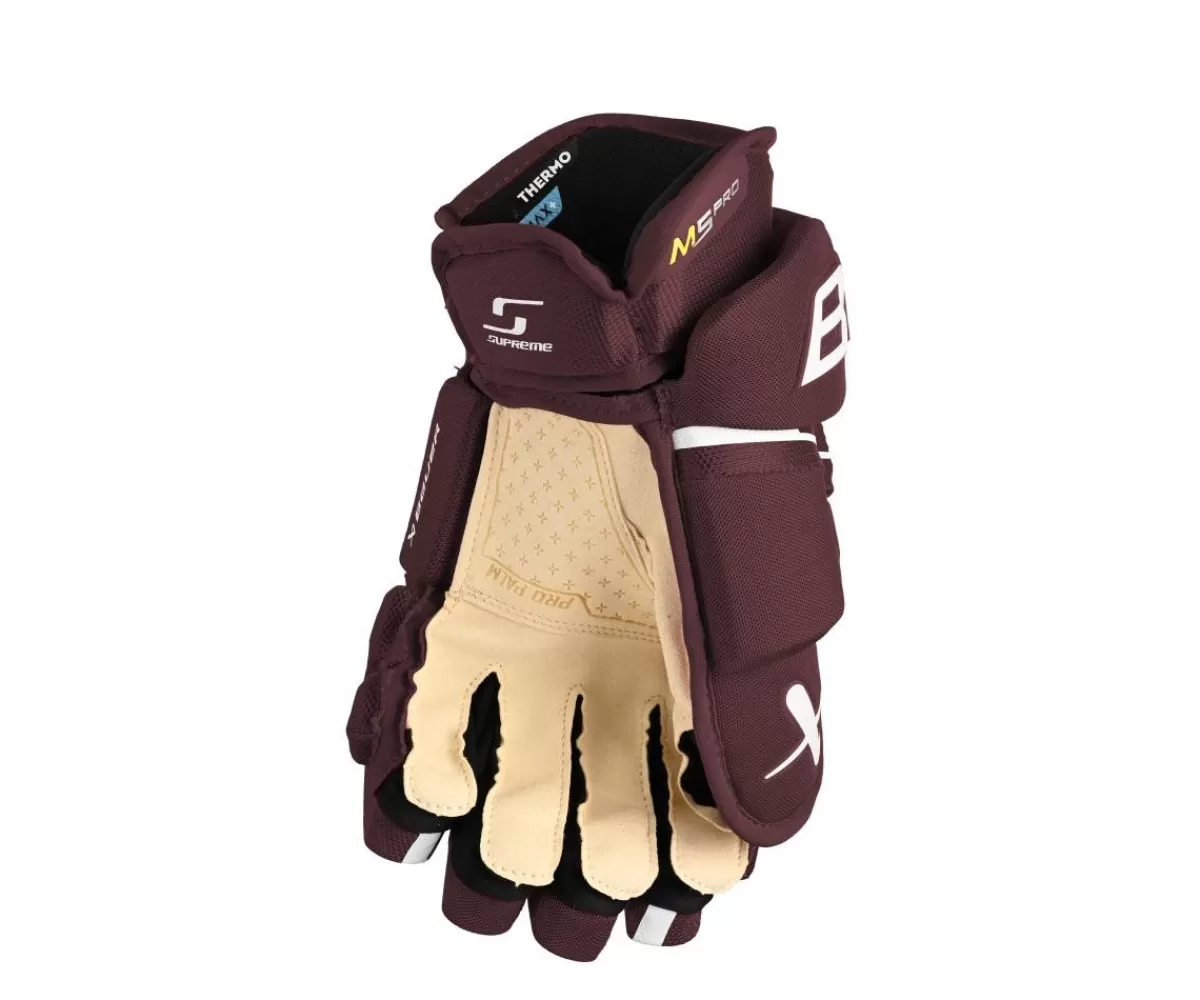 BAUER Hockeyhandskar Intermediate> Hockeyhandskar Supreme M5 Pro Int Maroon