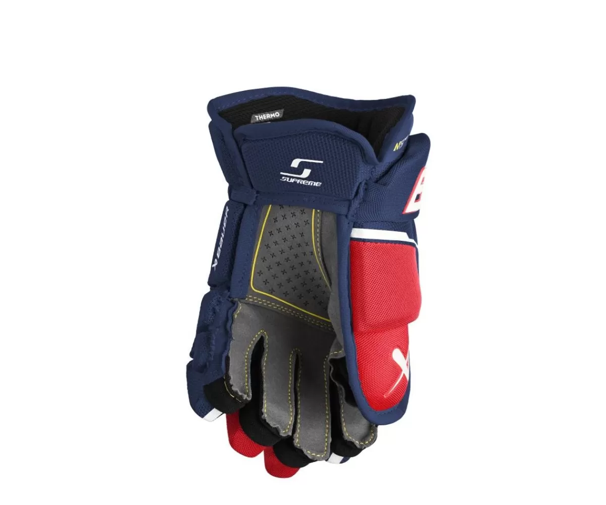 BAUER Hockeyhandskar Junior> Hockeyhandskar Supreme M5 Pro Jr Navy/Red/White