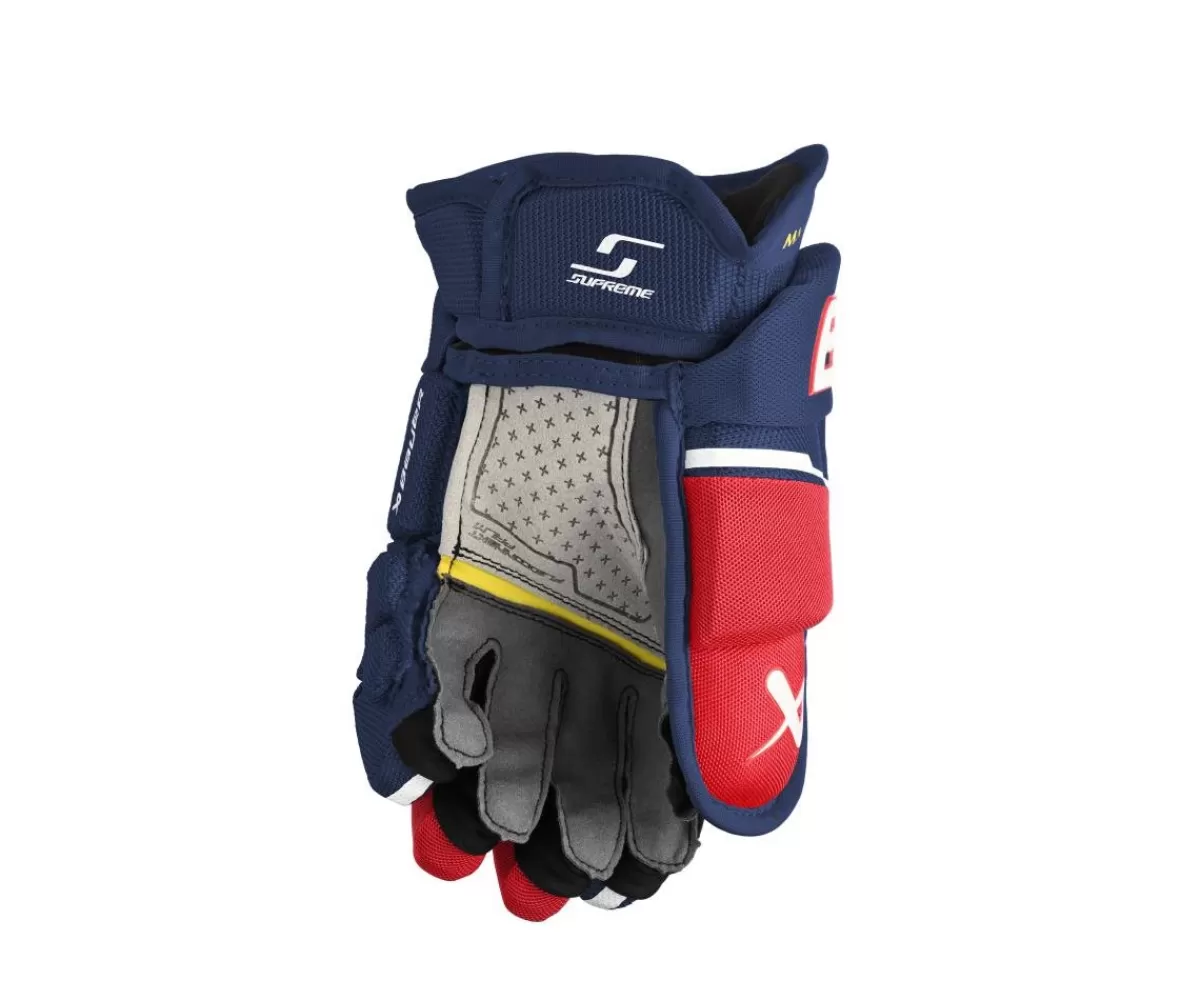 Hockeyhandskar Supreme Mach Jr Navy/Red/White>BAUER Cheap