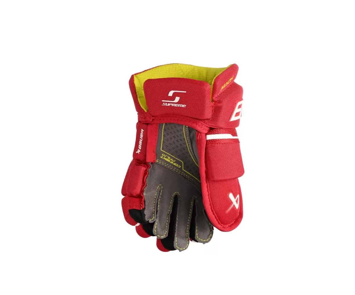 BAUER Hockeyhandskar Barn (Yth)> Hockeyhandskar Supreme Mach Yth Red