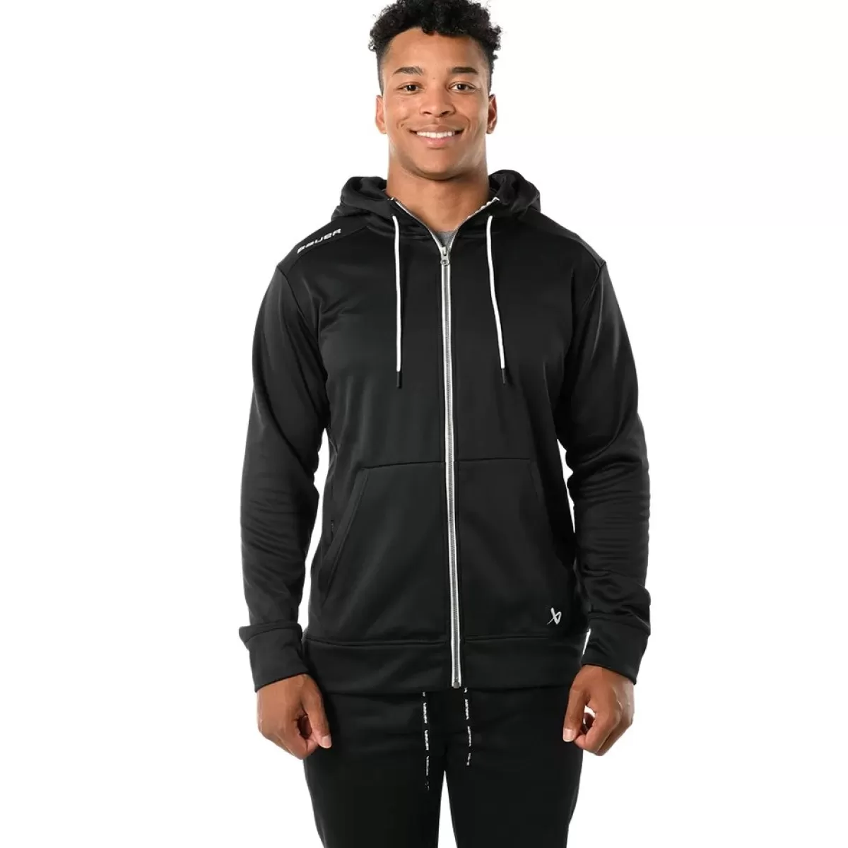 Hoodie Team Fleece Zip Sr Black>BAUER Clearance