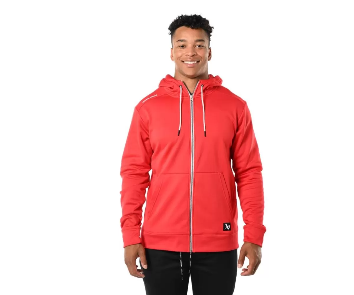 Hoodie Team Fleece Zip Sr Red>BAUER Shop