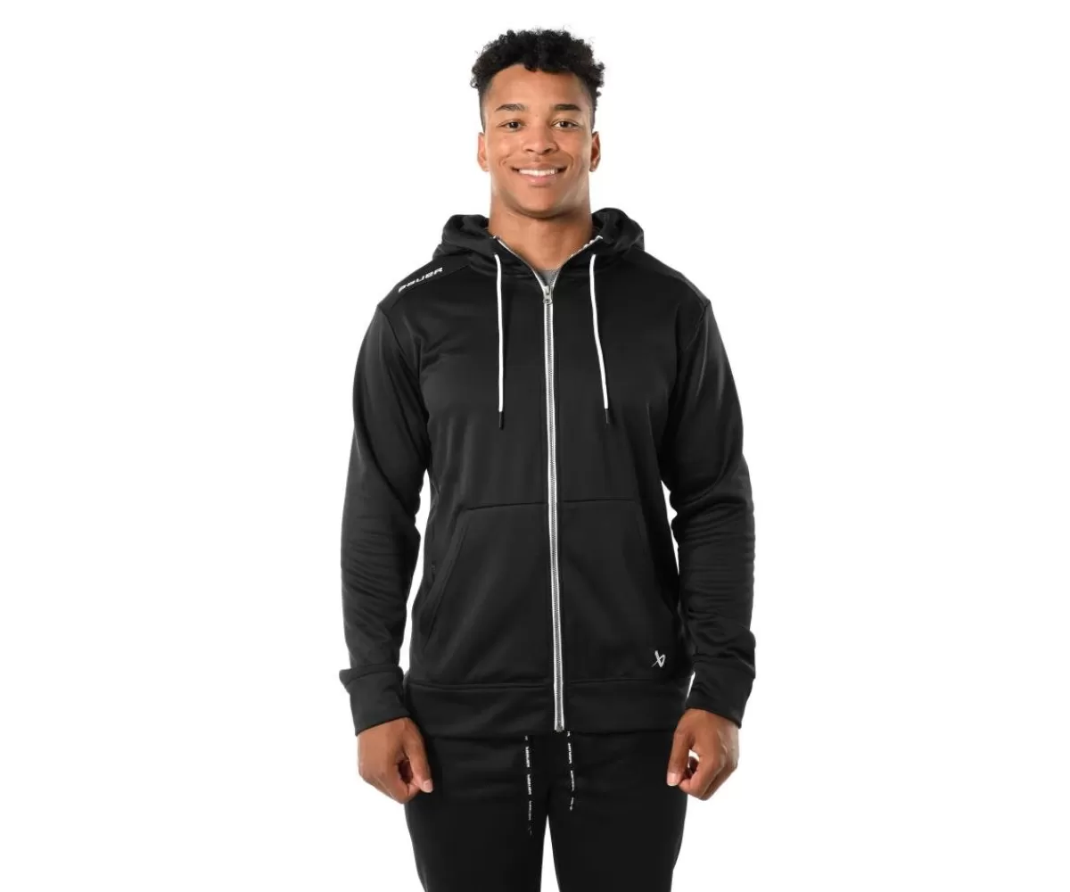 Hoodie Team Fleece Zip Yth Black>BAUER Clearance