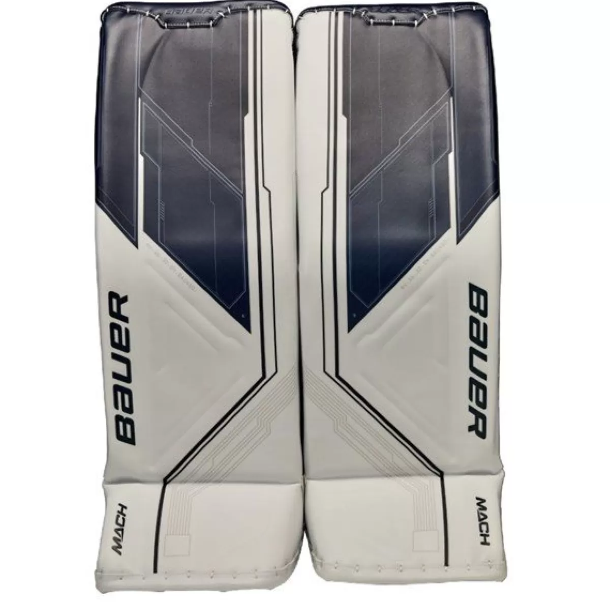 Målvaktsbenskydd Supreme Mach Sr White/Navy>BAUER Best