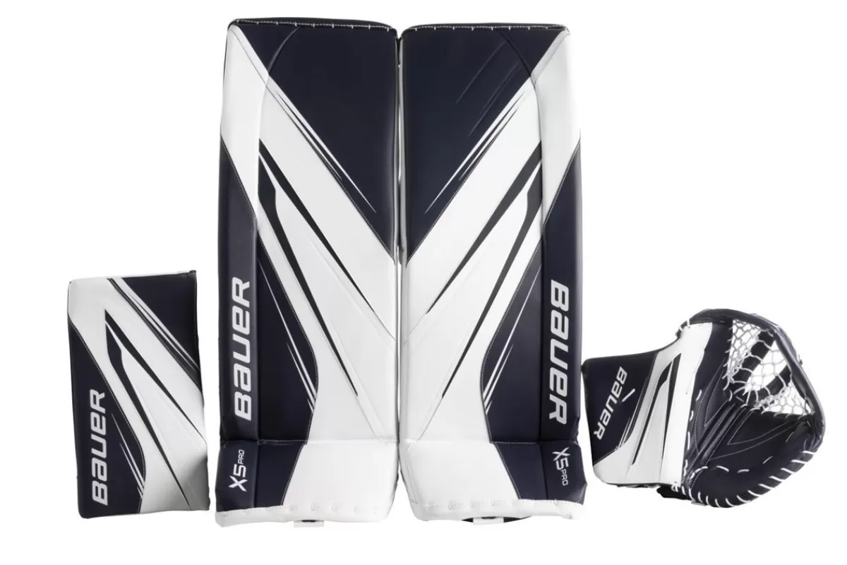 Målvaktsbenskydd X5 Pro Int White/Navy>BAUER Best Sale