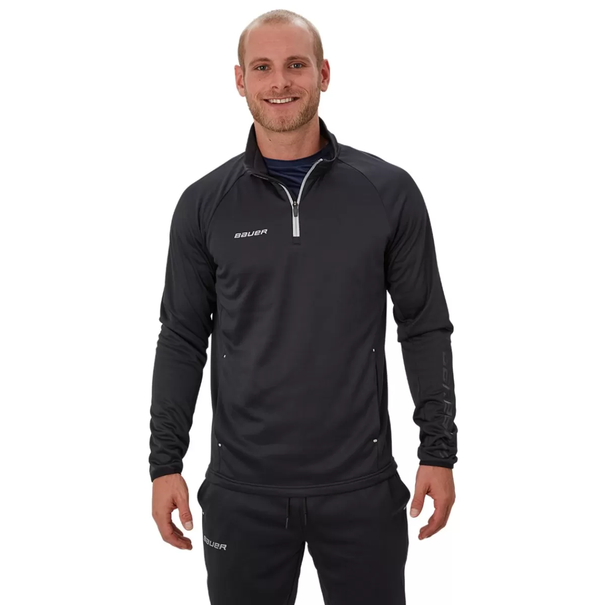 Troja Fleece 1/4 Zip Top Sr Black>BAUER Store