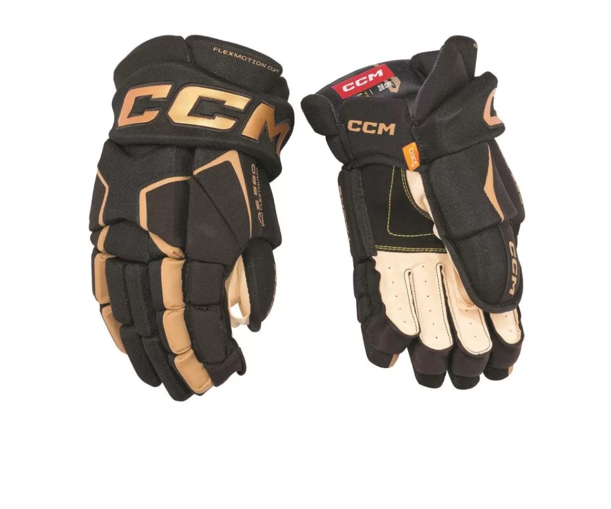 CCM Hockeyhandskar Junior> Handske As 580 Jr Black/Gold