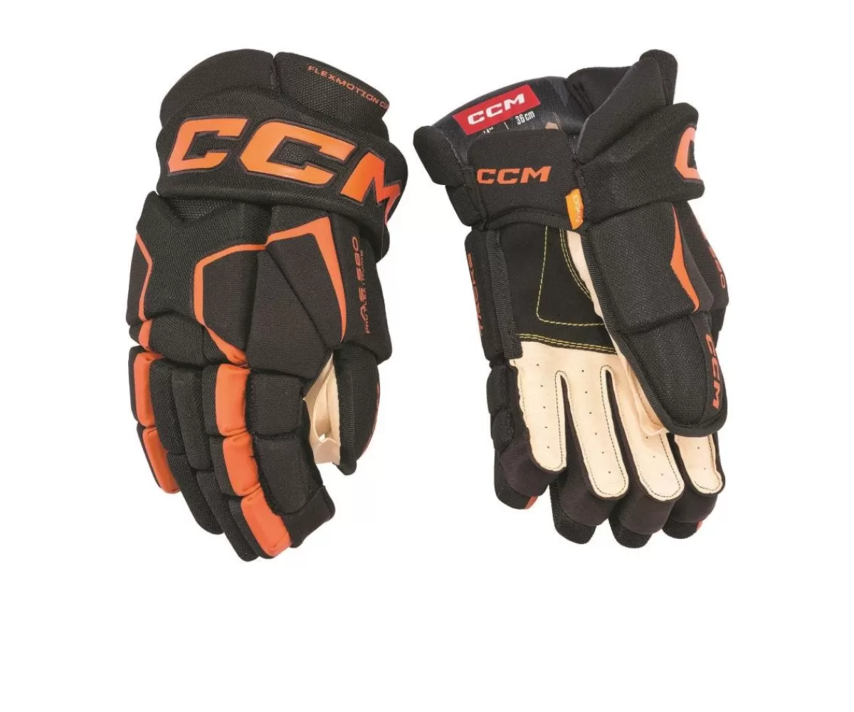 CCM Hockeyhandskar Ccm> Handske As 580 Jr Black/Orange