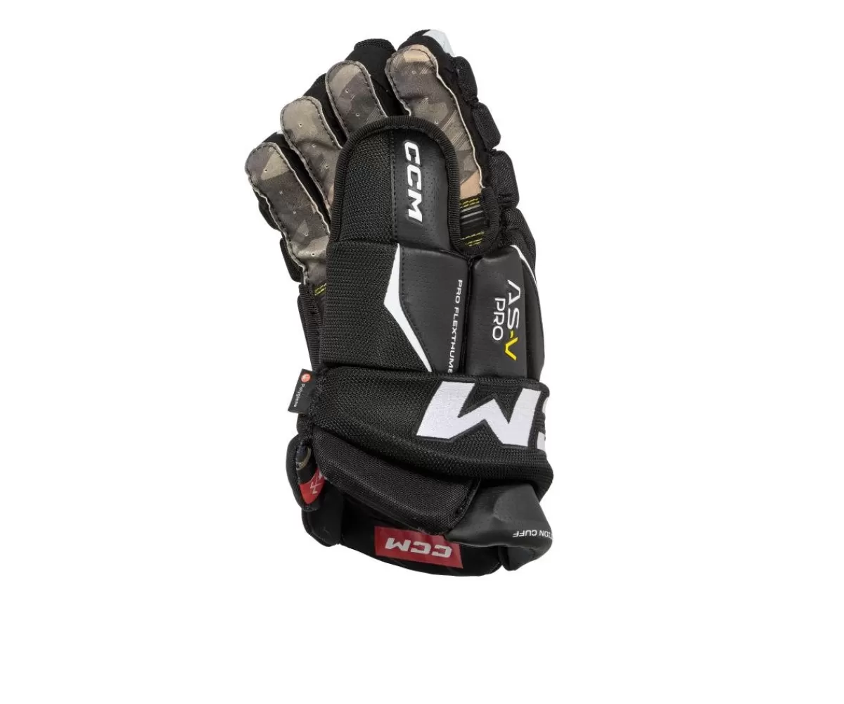 CCM Hockeyhandskar Senior> Handske As-V Pro Sr Black/White