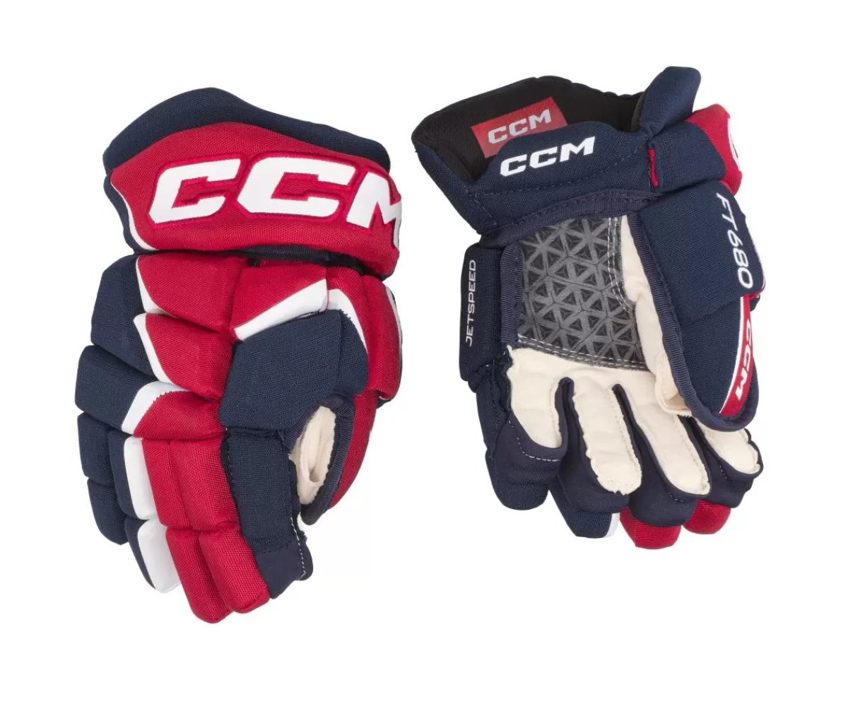 CCM Hockeyhandskar Junior> Hockeyhandskar Jetspeed 680 Jr Navy/Red/White