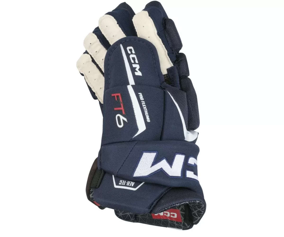 CCM Hockeyhandskar Junior> Hockeyhandskar Jetspeed Ft6 Jr Navy/White