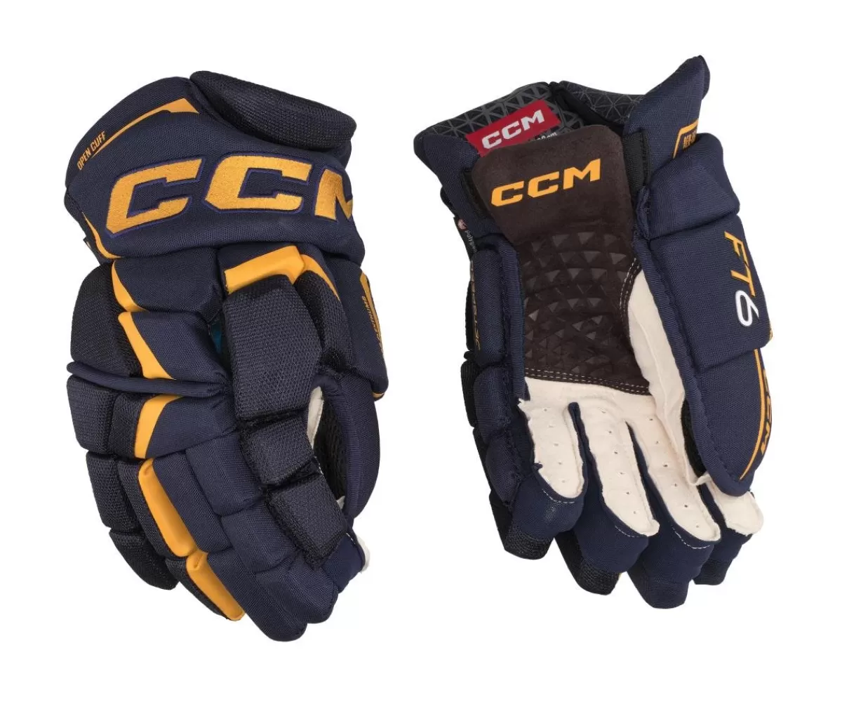 CCM Hockeyhandskar Junior> Hockeyhandskar Jetspeed Ft6 Jr Navy/Yellow