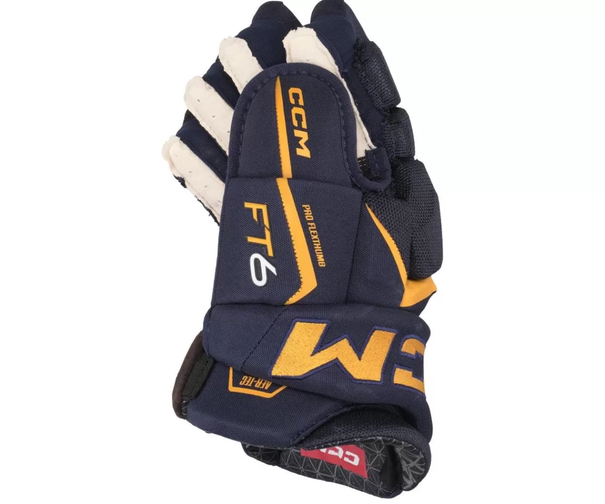 CCM Hockeyhandskar Junior> Hockeyhandskar Jetspeed Ft6 Jr Navy/Yellow