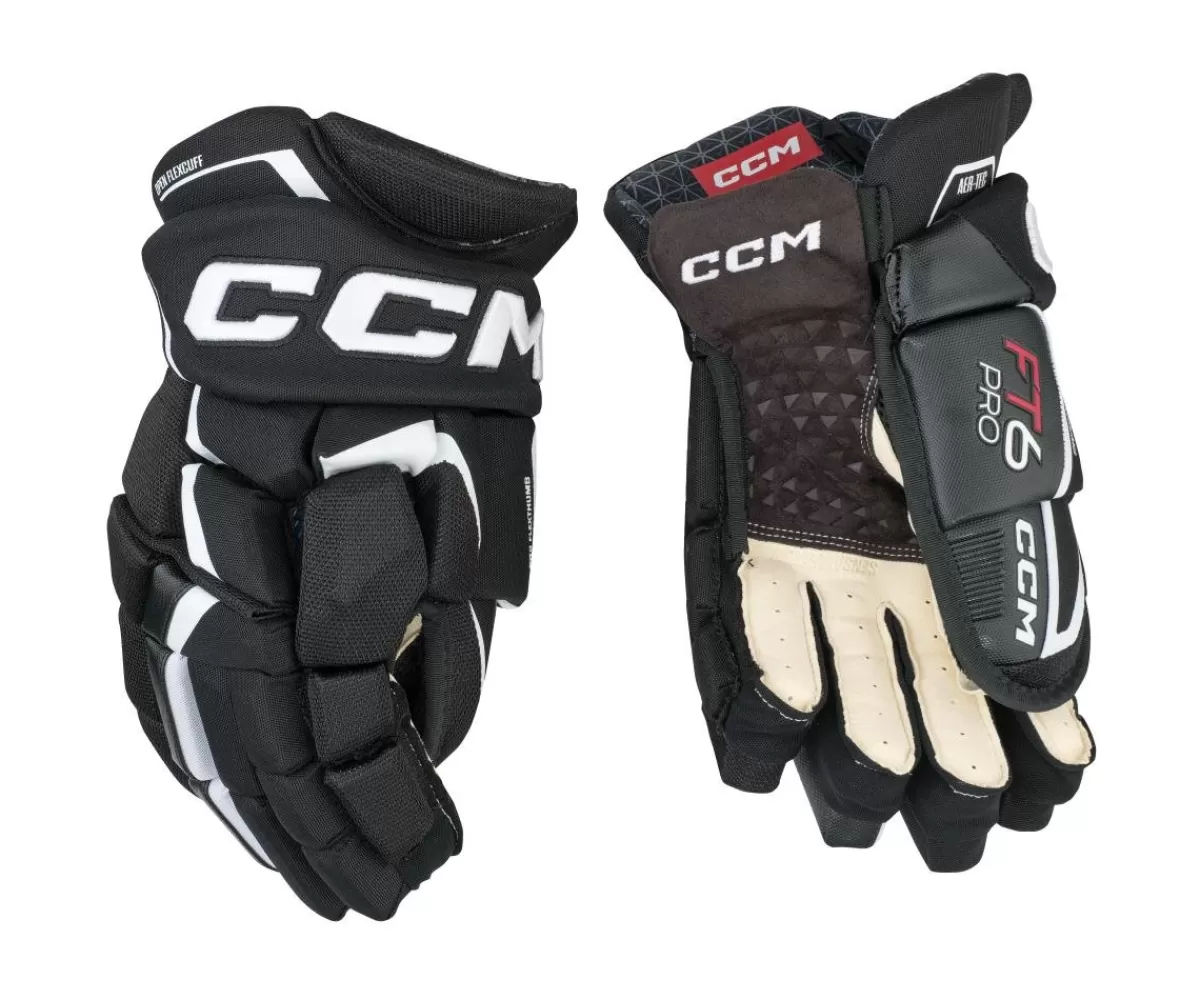 CCM Hockeyhandskar Junior> Hockeyhandskar Jetspeed Ft6 Pro Jr Black/White