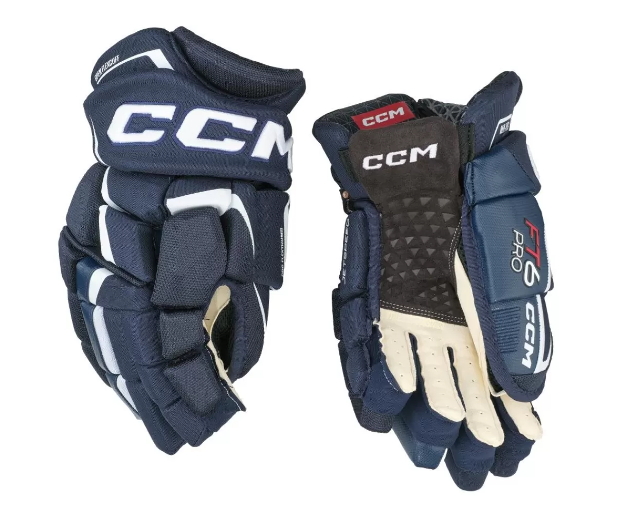 CCM Hockeyhandskar Junior> Hockeyhandskar Jetspeed Ft6 Pro Jr Navy/White