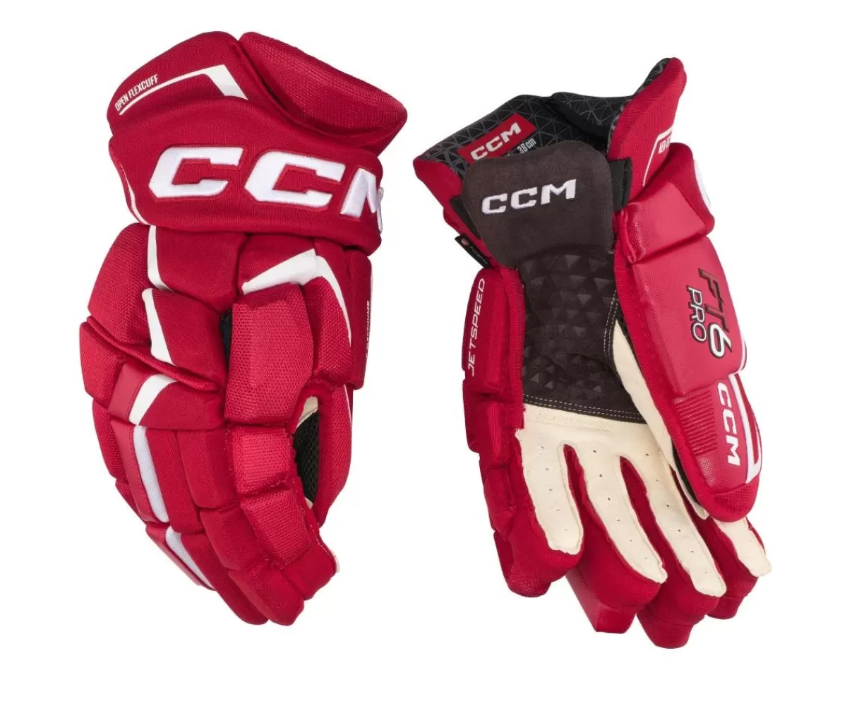 CCM Hockeyhandskar Junior> Hockeyhandskar Jetspeed Ft6 Pro Jr Red/White