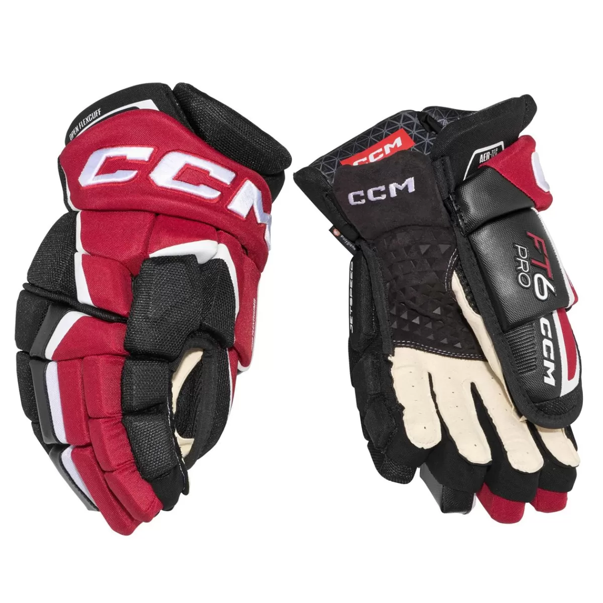 CCM Hockeyhandskar Senior> Hockeyhandskar Jetspeed Ft6 Pro Sr Black/Red/White