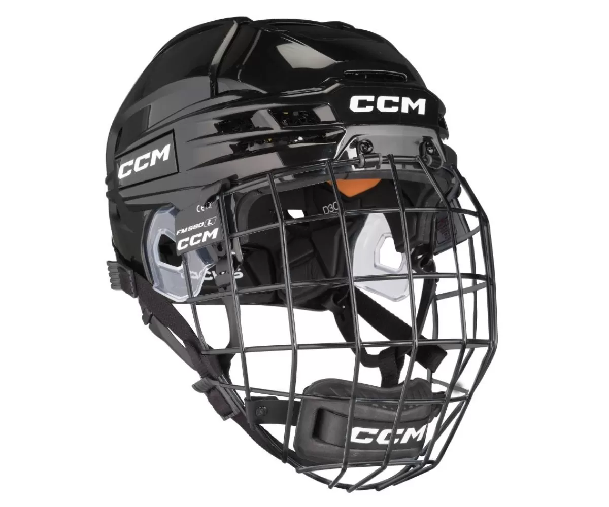 CCM Hockeyhjälmar Med Galler> Hockeyhjälm Tacks 720 Combo Black