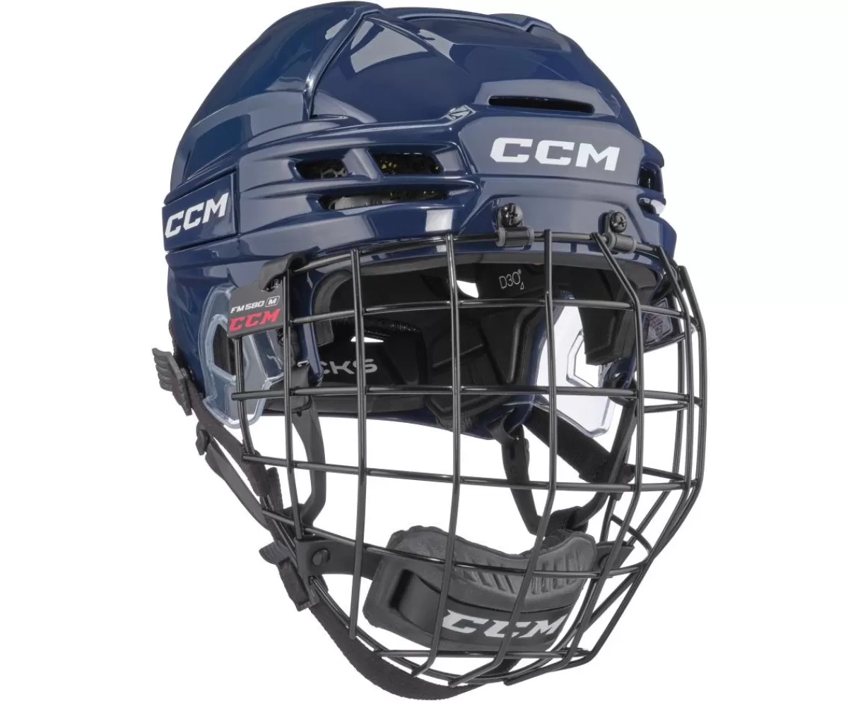 CCM Hockeyhjälmar Med Galler> Hockeyhjälm Tacks 720 Combo Navy