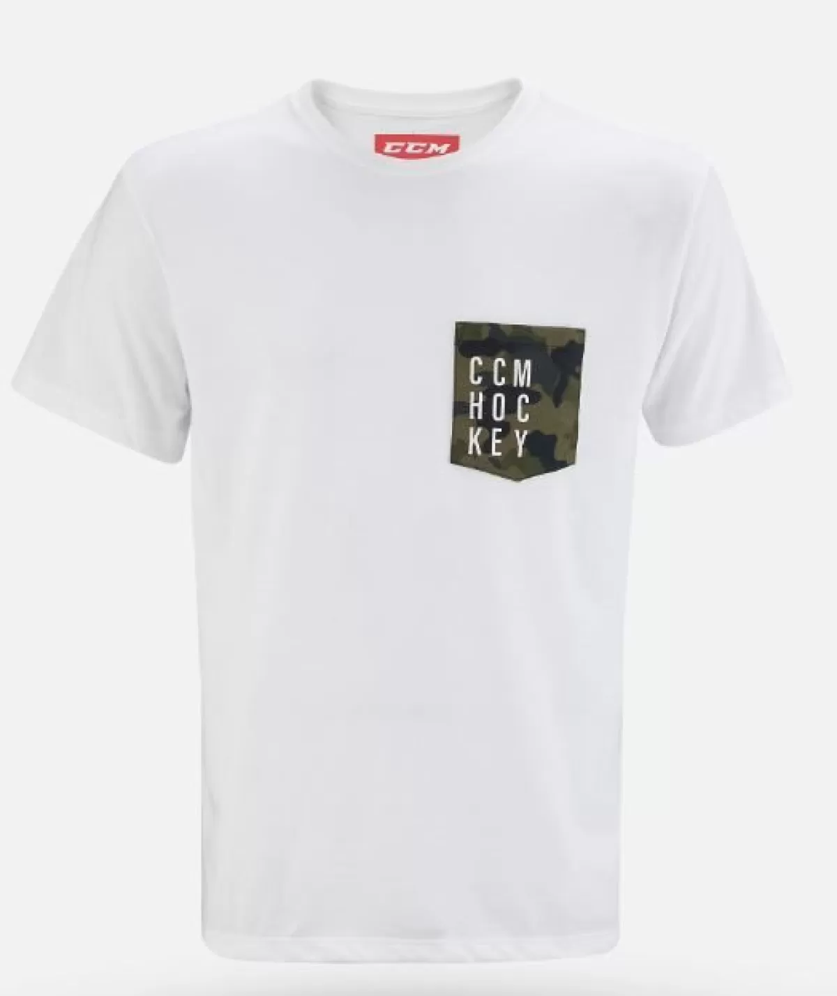 T-Shirt Camo Pocket Sr White>CCM Best Sale